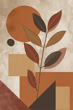 Leaf Branch | Nature Meets Geometry by ARTEO Paintings