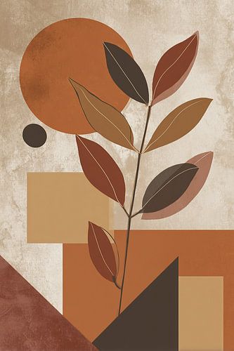 Leaf Branch | Nature Meets Geometry by ARTEO Paintings