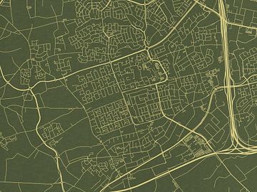 Carte de Veldhoven en or vert sur Map Art Studio