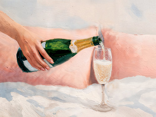 Champagne in bed