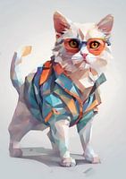 cat lowpoly art style
