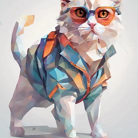 cat lowpoly art style by widodo aw
