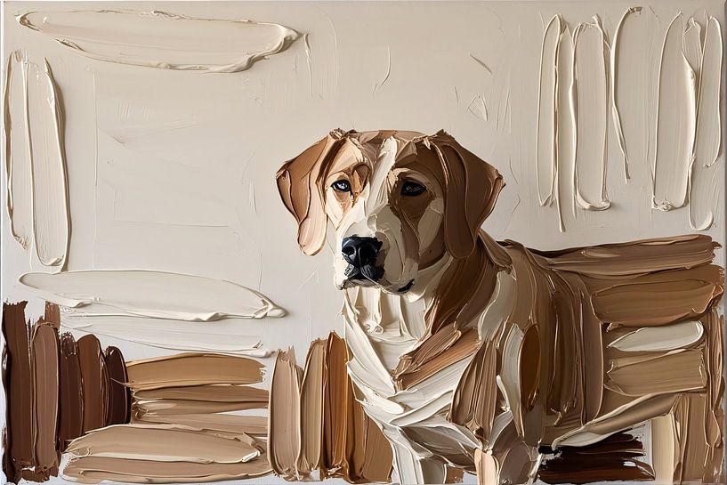 Abstracte hond in aardetinten van Art & Soul Creations