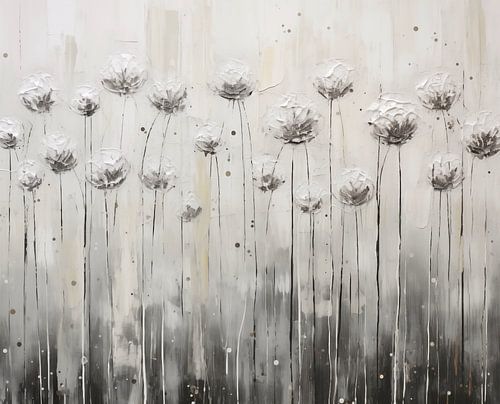 Rosée grise du matin avec des reflets dorés