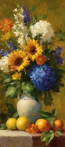 Bloemen Arrangement | Bloemen in Vaas met Fruit