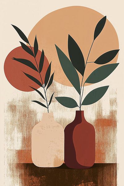 Geometrisch Stilleven in Terracotta no.4 van Studio BB