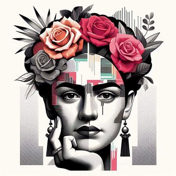 Frida, a Modern Art Portrait von Marja van den Hurk