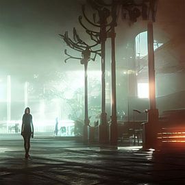 Wandeling dooor de stad 's avonds van Renato Daub