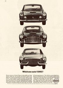 Publicity 1964 Volvo Ferrari Auston Martin sur Jaap Ros