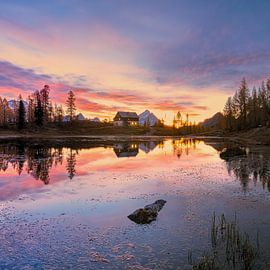 Sunrise at Lago Federa, Dolomites, Italy by Henk Meijer Photography