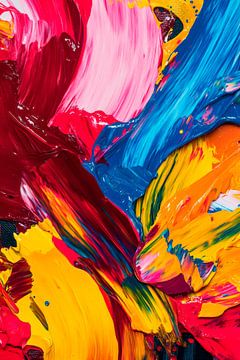 Colourful acrylic paints in a dynamic flow by Poster Art Shop