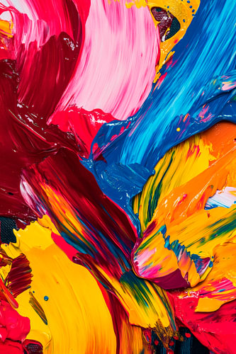 Kleurrijke acrylverf in een dynamische stroom