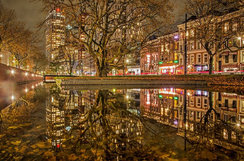 Westersingel bei Nacht von Frans Blok - Fotos, Kunst und weitere Wanddekoration
