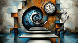 Path of time and space spiral by Klaus Tesching - Art-AI