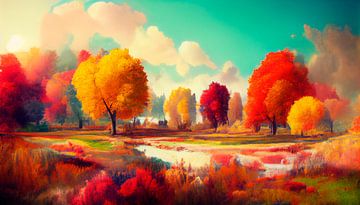 Paysage d'automne coloré. Partie 2 sur Maarten Knops