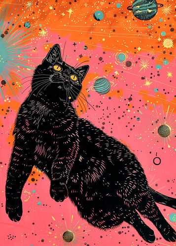 Zwarte kat in de ruimte 5 #kat