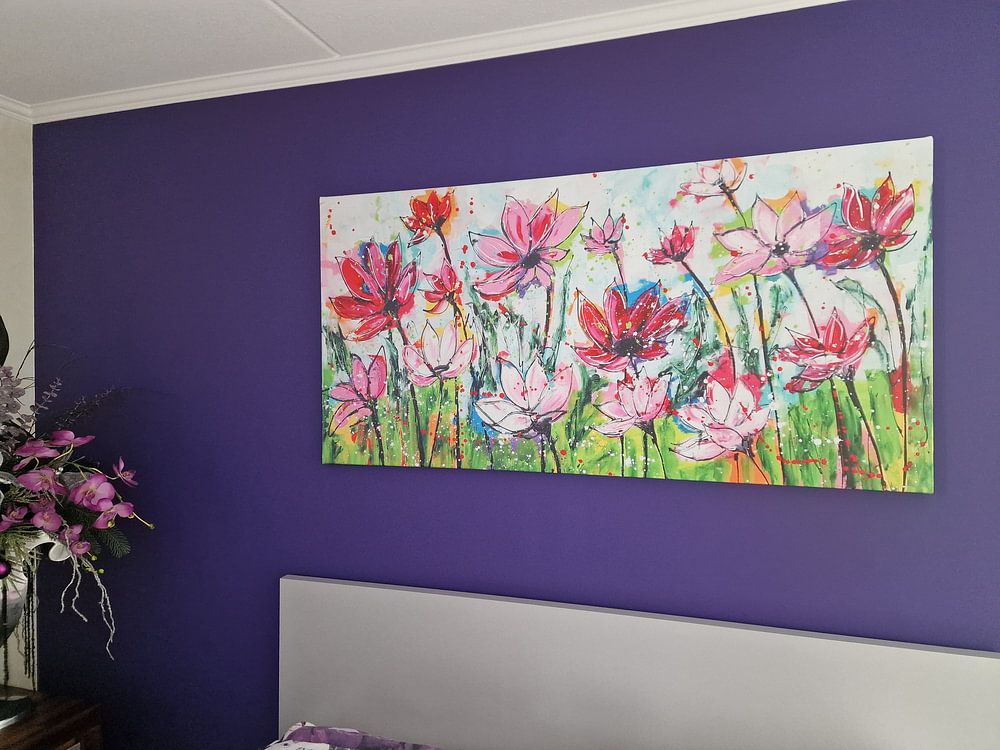 Flower garden by Vrolijk Schilderij