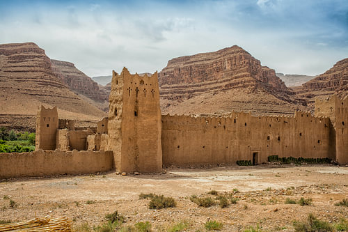 Mud-brick fort in Morocco