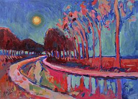 Lunar night on the canal