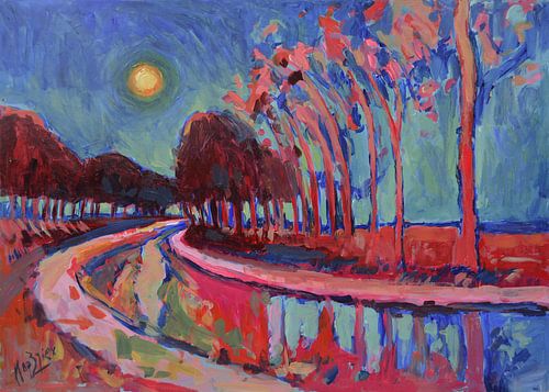Lunar night on the canal