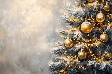 Versierde kerstboom met gouden accenten van Imperial Art House