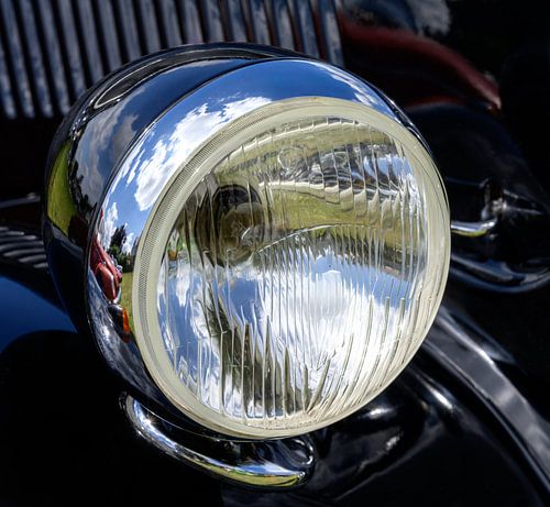 Koplampen van een klassieke auto