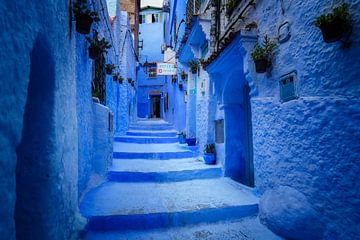 Prachtige blauwe stad in Marokko