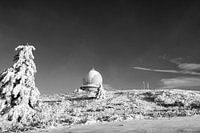 Snowy landscape in the Rhön, Wasserkuppe with radome 1