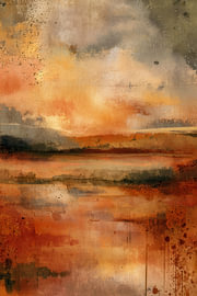 Terracotta Horizon – Expressive Abstract Painting