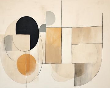 Cirkels in Balans | Abstracte Geometrie van Abstract Schilderij