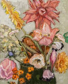 Veldboeket met tulpen van Tanja Koelemij