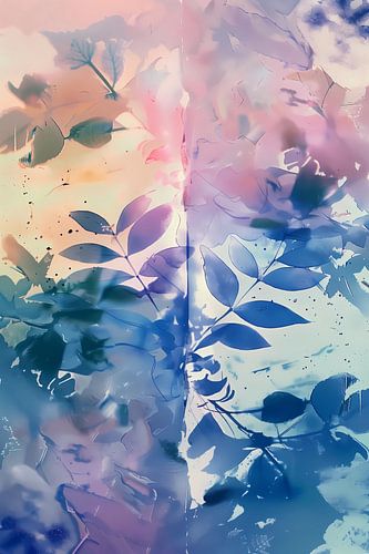 Seizoensbladeren achtergrond, Digitaal schilderij