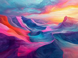 Neon Horizons: Eine fließende Odyssee durch die leuchtenden Täler