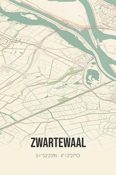 Vintage landkaart van Zwartewaal (Zuid-Holland) van MijnStadsPoster
