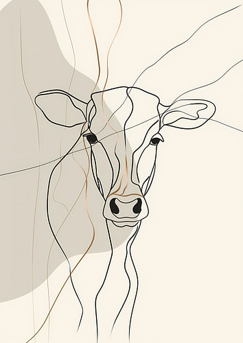Minimalist Cow – Scandinavian-style line art
