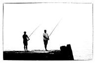 Les pêcheurs (silhouette) (noir et blanc) par Fotografie Jeronimo Aperçu