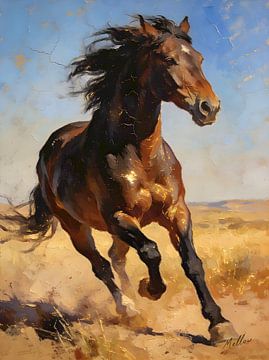 Untamed Horizon - Wild Mustang by Mellow Art
