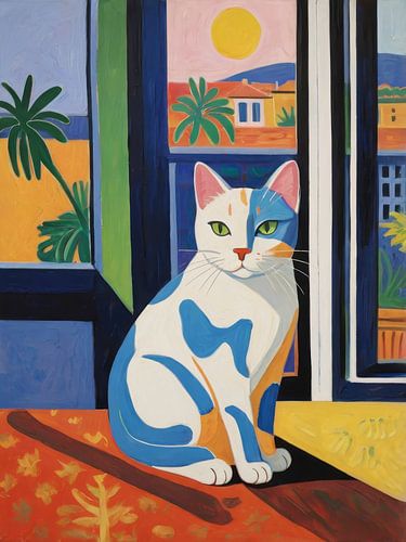 Cat In The Window Style Henri Matisse