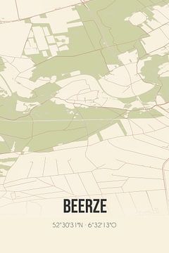 Vintage landkaart van Beerze (Overijssel) van MijnStadsPoster