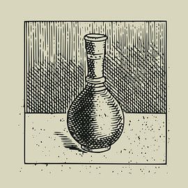 Vintage flowers vase still life by Mad Dog Art