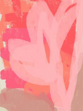 Groot roze. Moderne abstracte kunst. van Dina Dankers