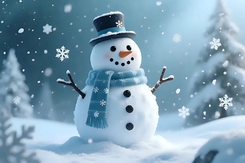 Figure festive dans une tempête de neige par Jean Pierre