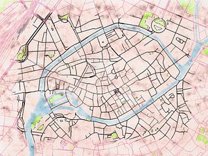 Karte von Strasbourg centrum im stil 'Soothing Spring'