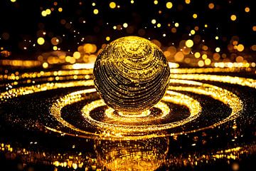 Gouden bol met lichtpatronen van Imperial Art House