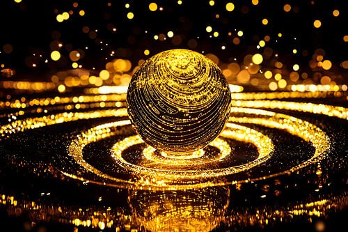 Gouden bol met lichtpatronen
