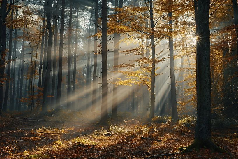 Magisches Licht im Wald von fernlichtsicht