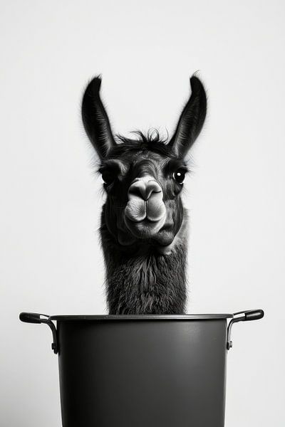 Lama im Eimer van Poster Art Shop