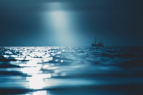 Fishing boat in dramatic light