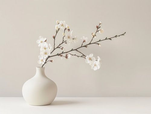 Minimalist still life photography in Japandi style