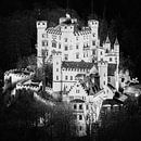 Schloss Hohenschwangau in schwarz-weiß von Henk Meijer Photography Miniaturansicht